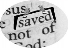 The word Saved with an arrow