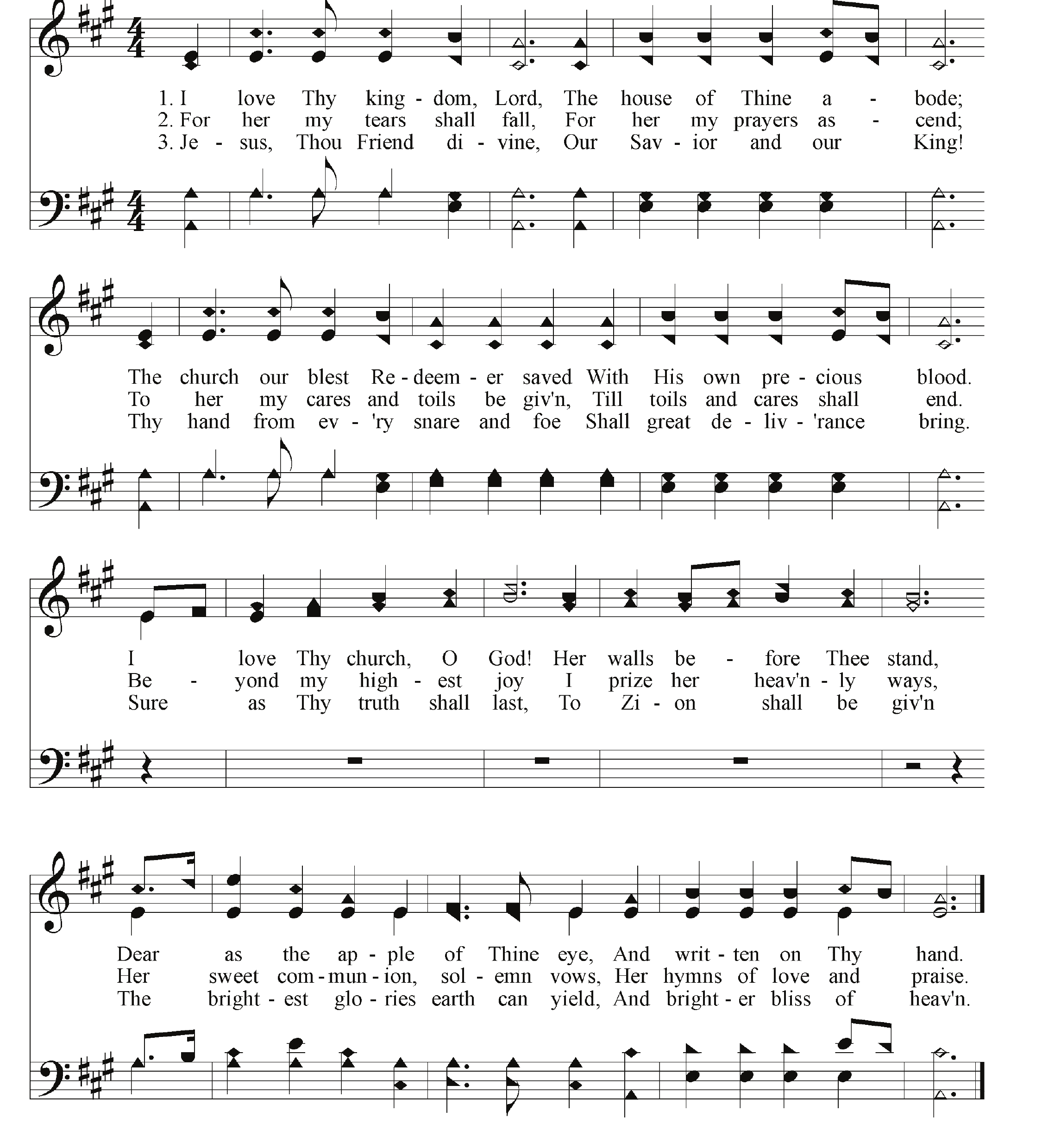 Sheet music for I Love Thy Kingdom, Lord