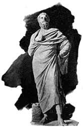 Engraving of an ancient robed figure