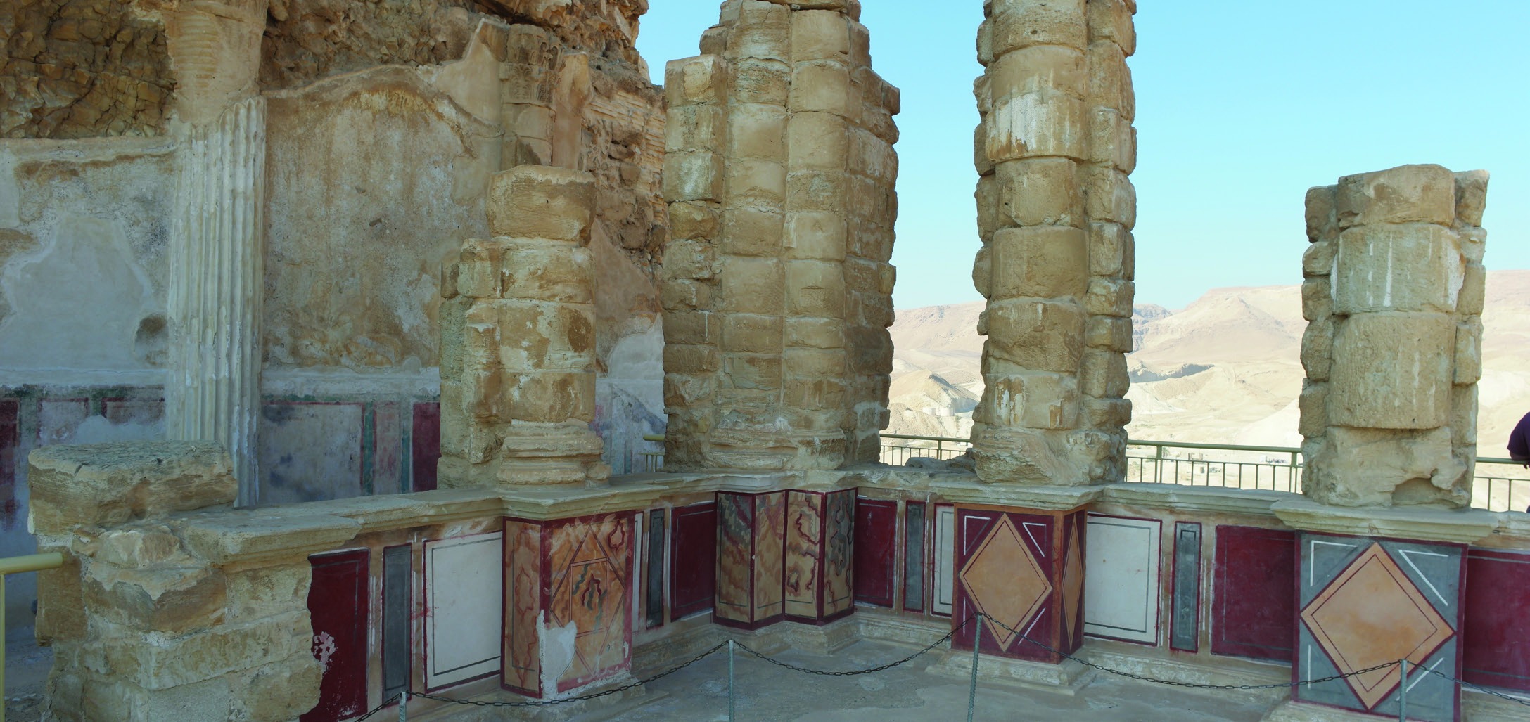 Ruins on a rocky plateau at Masada