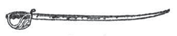A curved sword