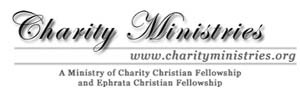 Charity Ministries logo with its website and fellowship names