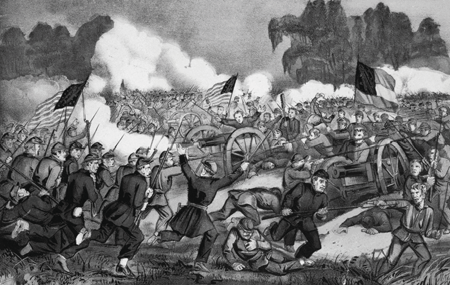 Historical illustration of a battlefield