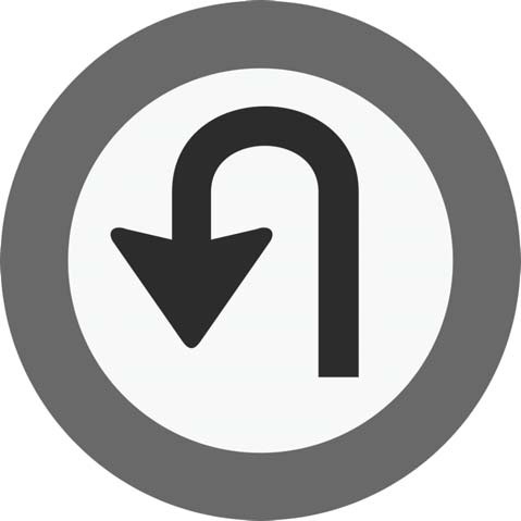 A U-turn arrow inside a circle