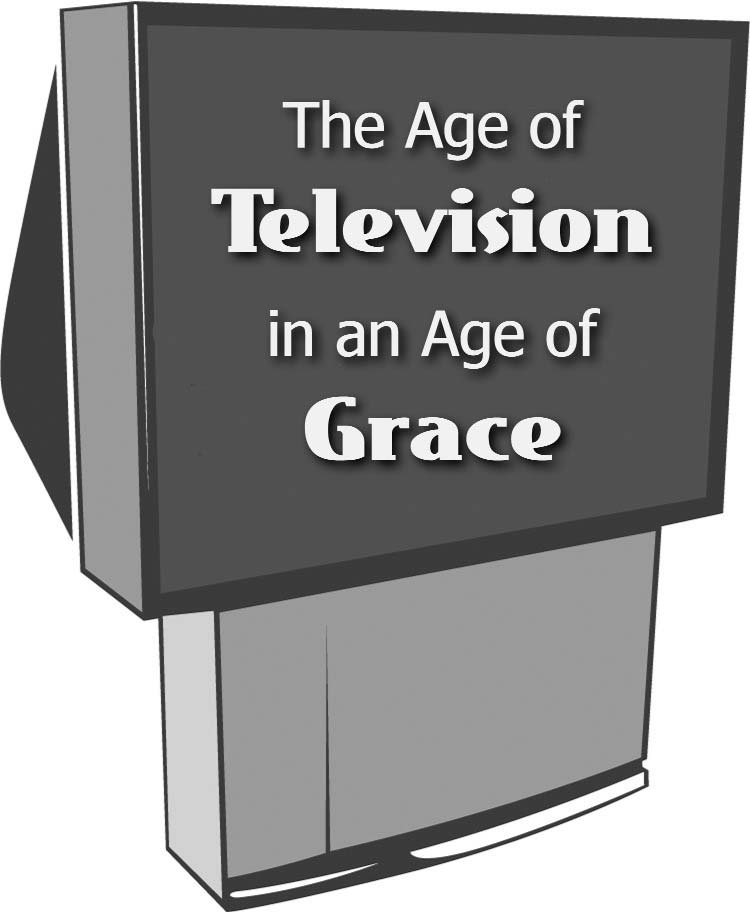 A television displaying the printed article title