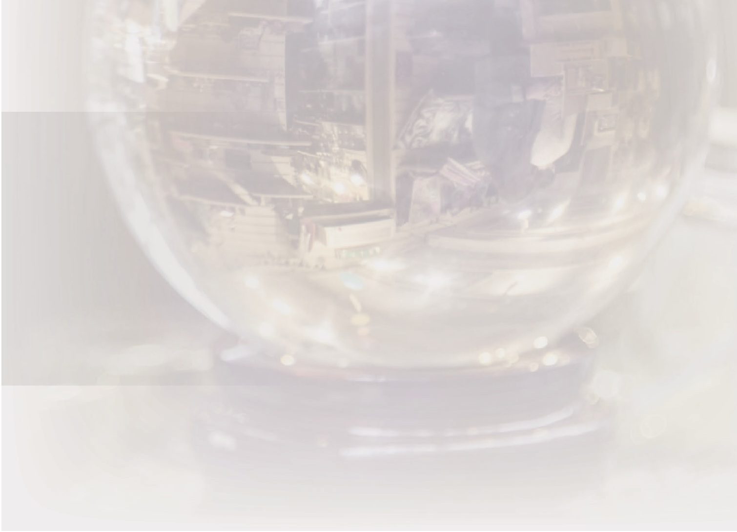 A crystal ball reflecting a room