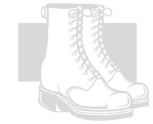 A pair of lace-up boots.