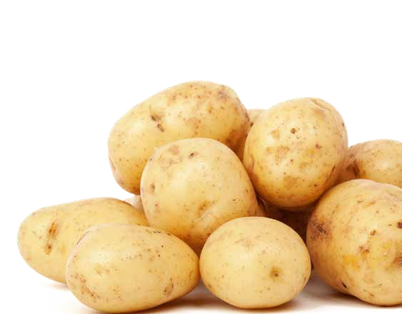 A pile of light-brown potatoes