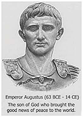 A portrait drawing of Emperor Augustus