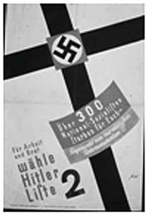 A Christian cross combined with a swastika and Nazi election material