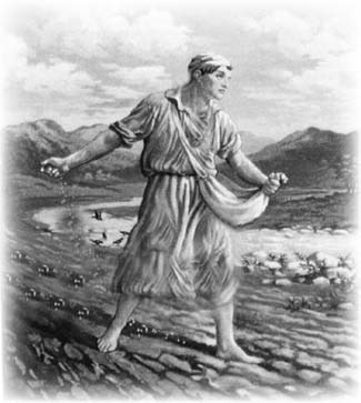 A sower scattering seed across a field