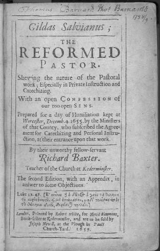 Title page of The Reformed Pastor by Richard Baxter