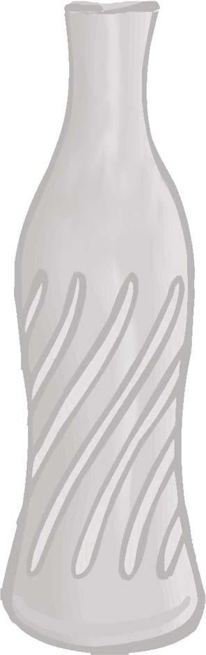 A pale illustration of an empty glass Coca-Cola bottle