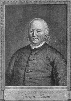 Engraved portrait of August Spangenberg