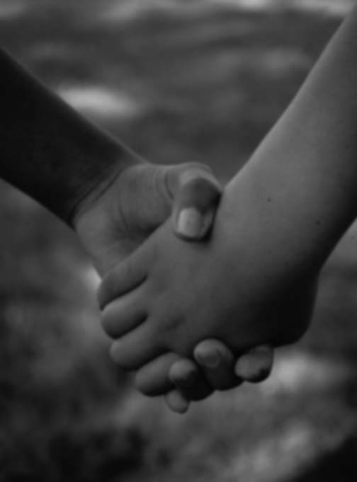 Two hands clasped together.
