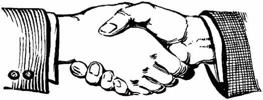 Two hands clasped in a handshake