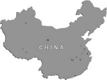 Map of China with marked locations