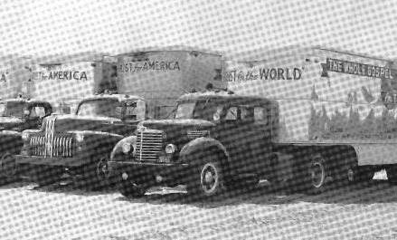 Revival campaign trucks parked together
