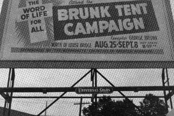 Brunk Tent Campaign roadside billboard