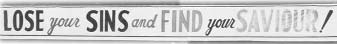 Banner reading Lose your sins and find your Saviour
