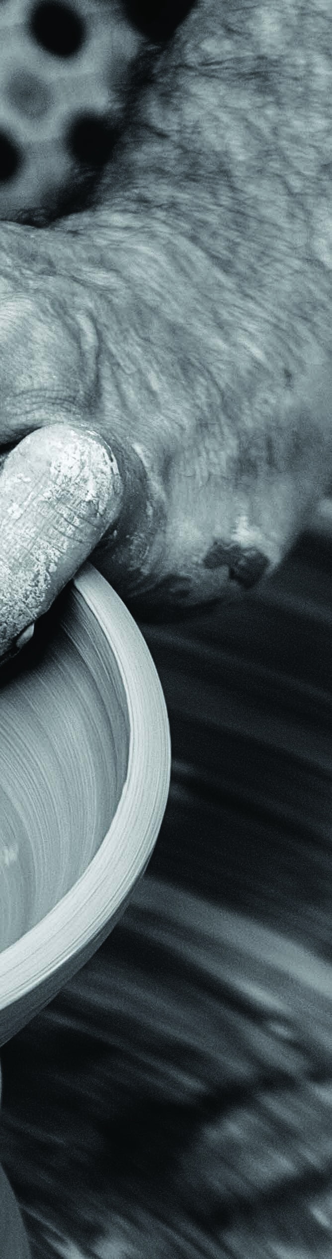 Continuation of the photograph of hands shaping a clay pot