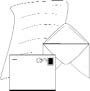 Envelopes and a sheet of writing paper.