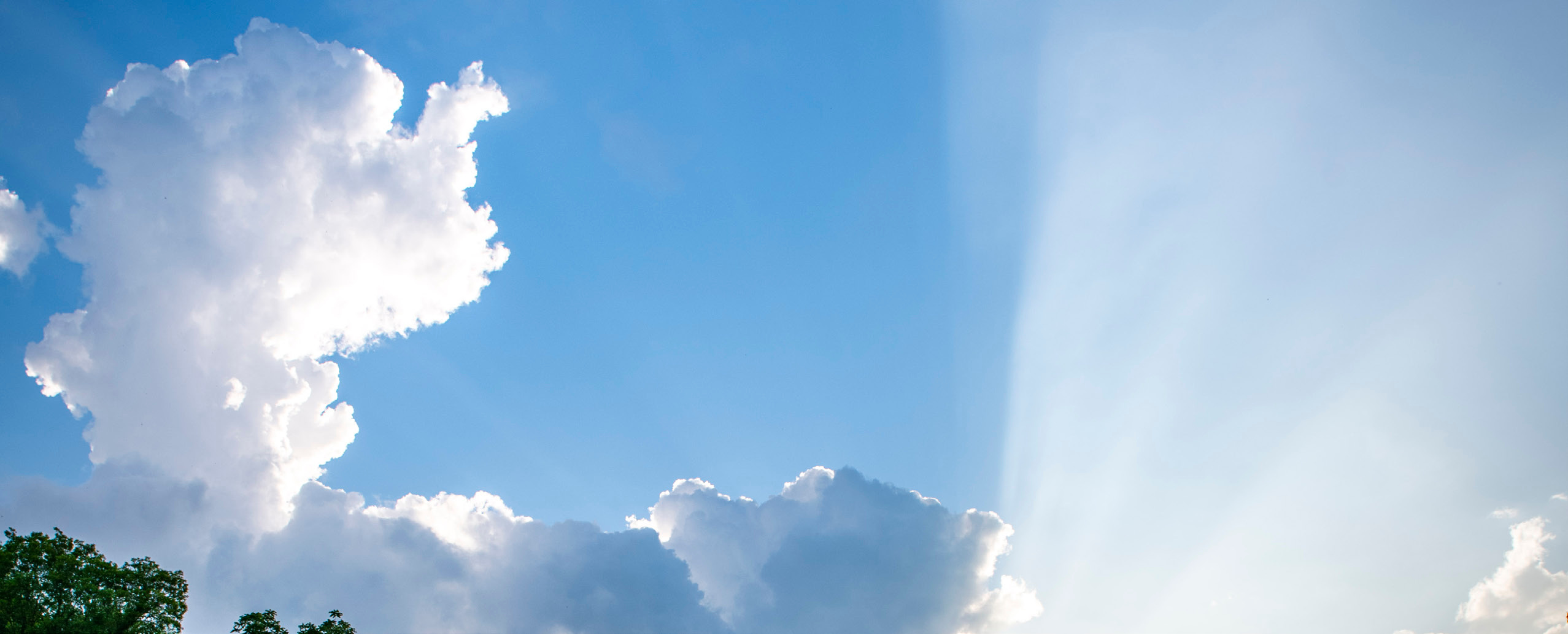 White clouds in a blue sky