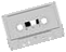 An audio cassette shown at an angle