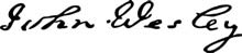 Facsimile signature of John Wesley