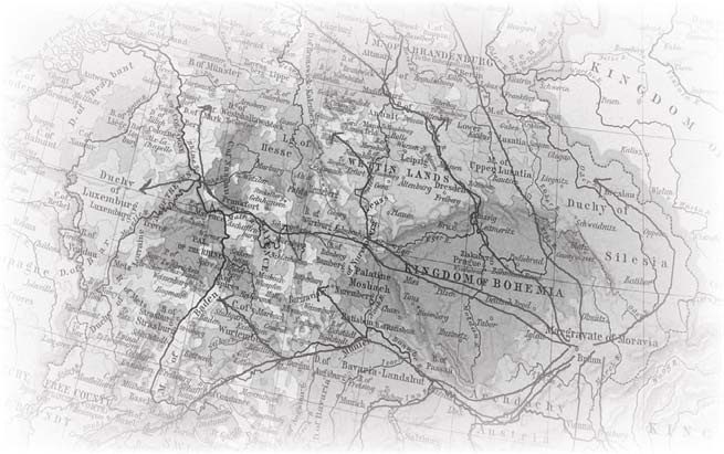 Historic map of central Europe