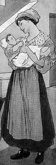 A woman holding a baby
