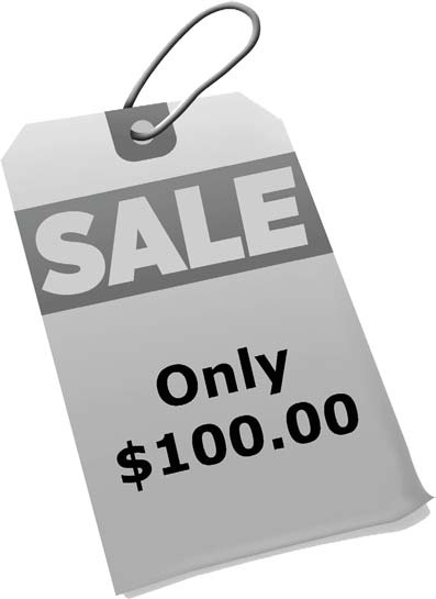 Sale tag marked “Only $100.00”