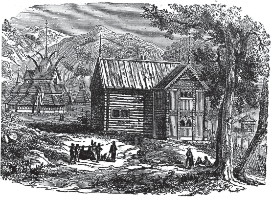 Village with a large meeting house