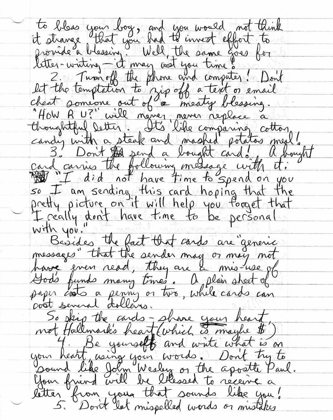 Third page of Mika's handwritten letter