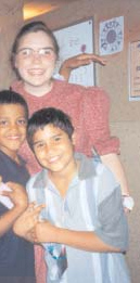 Jennifer Brown with children.