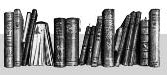 A second row of standing and leaning books.