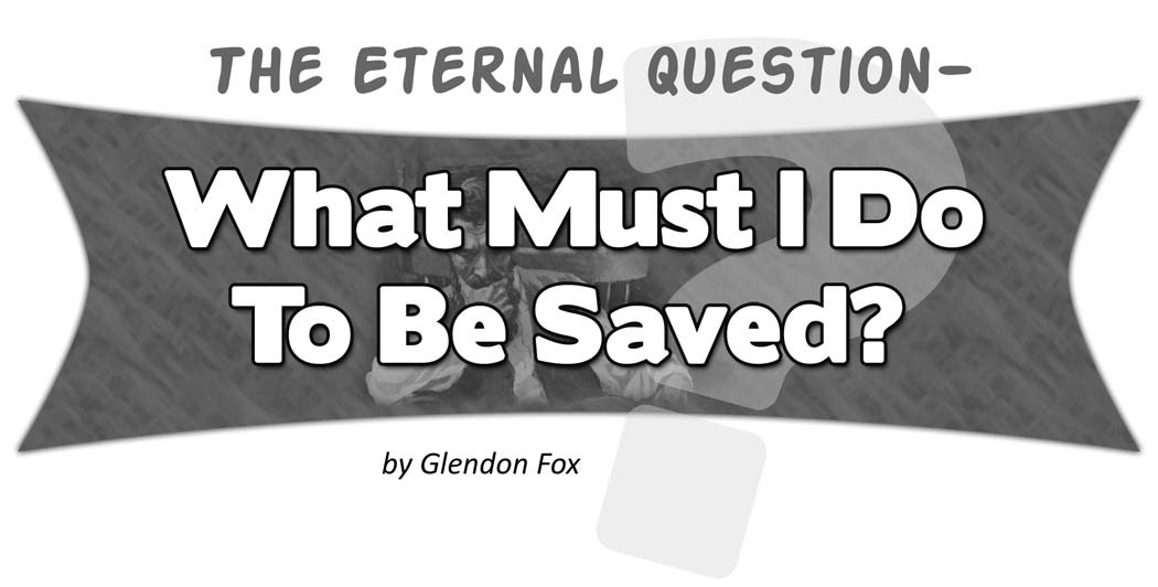 Article title and byline over a faded biblical illustration and question mark