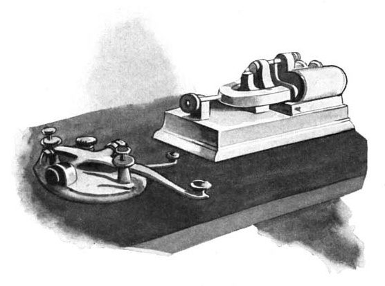 A telegraph key and its electrical contacts