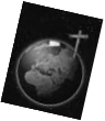 A cross above a globe.