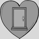A heart with a closed door in its center.
