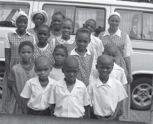 Group of children outside a children’s home