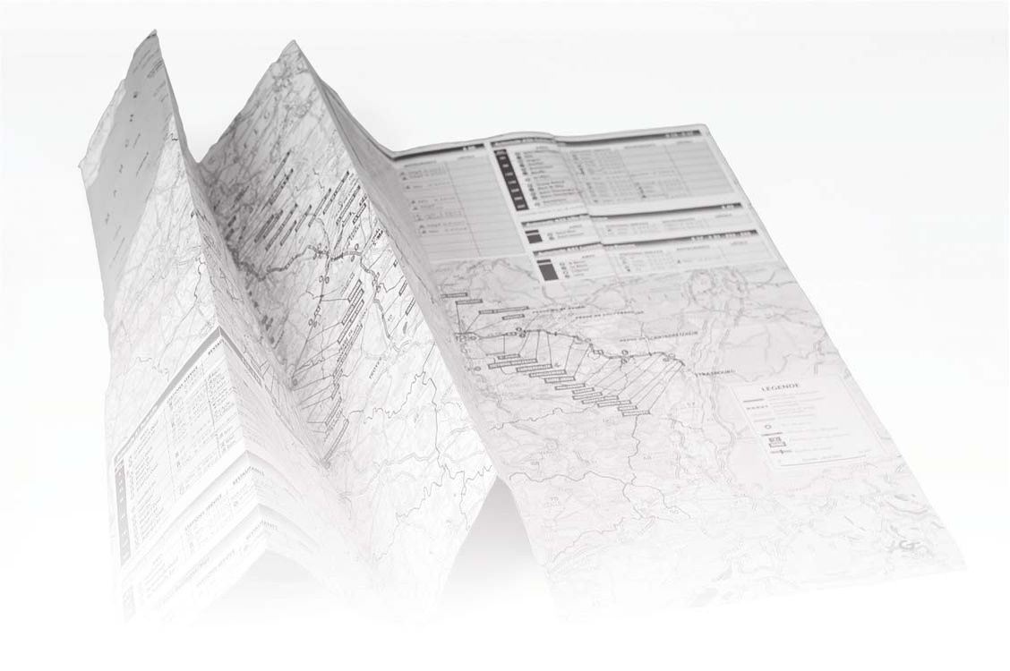 An unfolded paper map with road details.