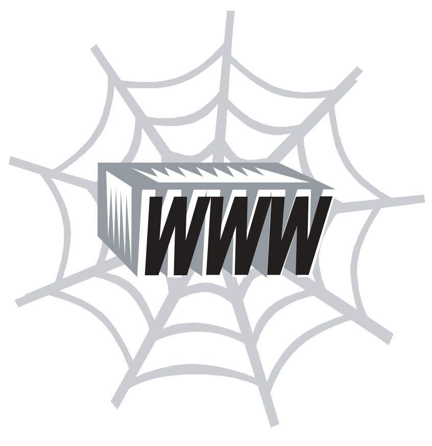 WWW letters over a gray spider web