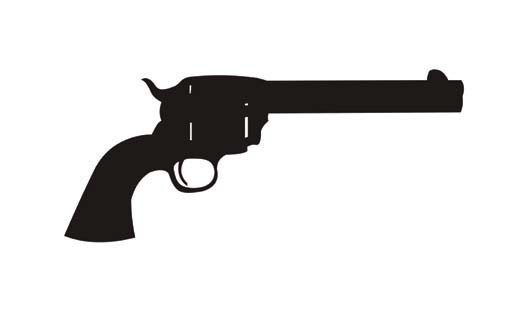 silhouette of a revolver