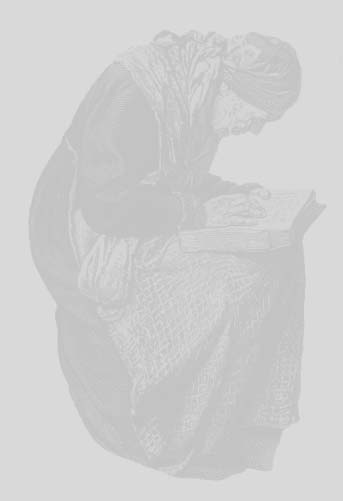 A seated woman reading a book.
