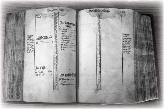 Blank and handwritten pages in the Hutterian Chronicles’ Table of Martyrs