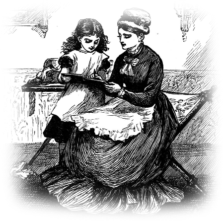 A woman and child reading together