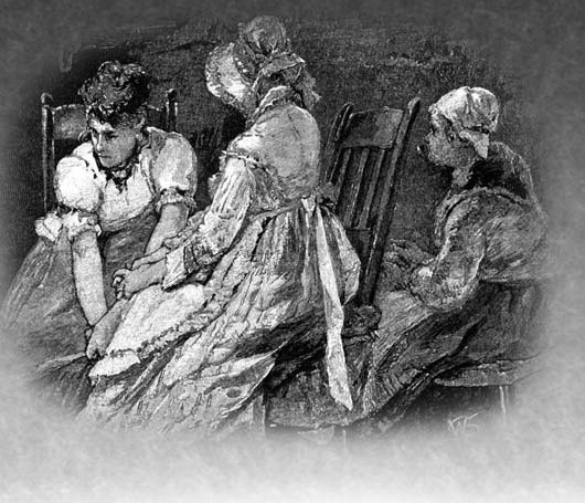 Three women seated together
