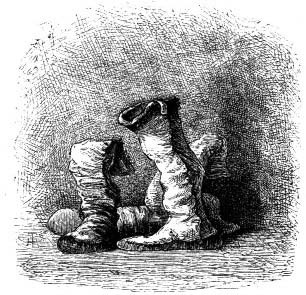 A pair of worn boots