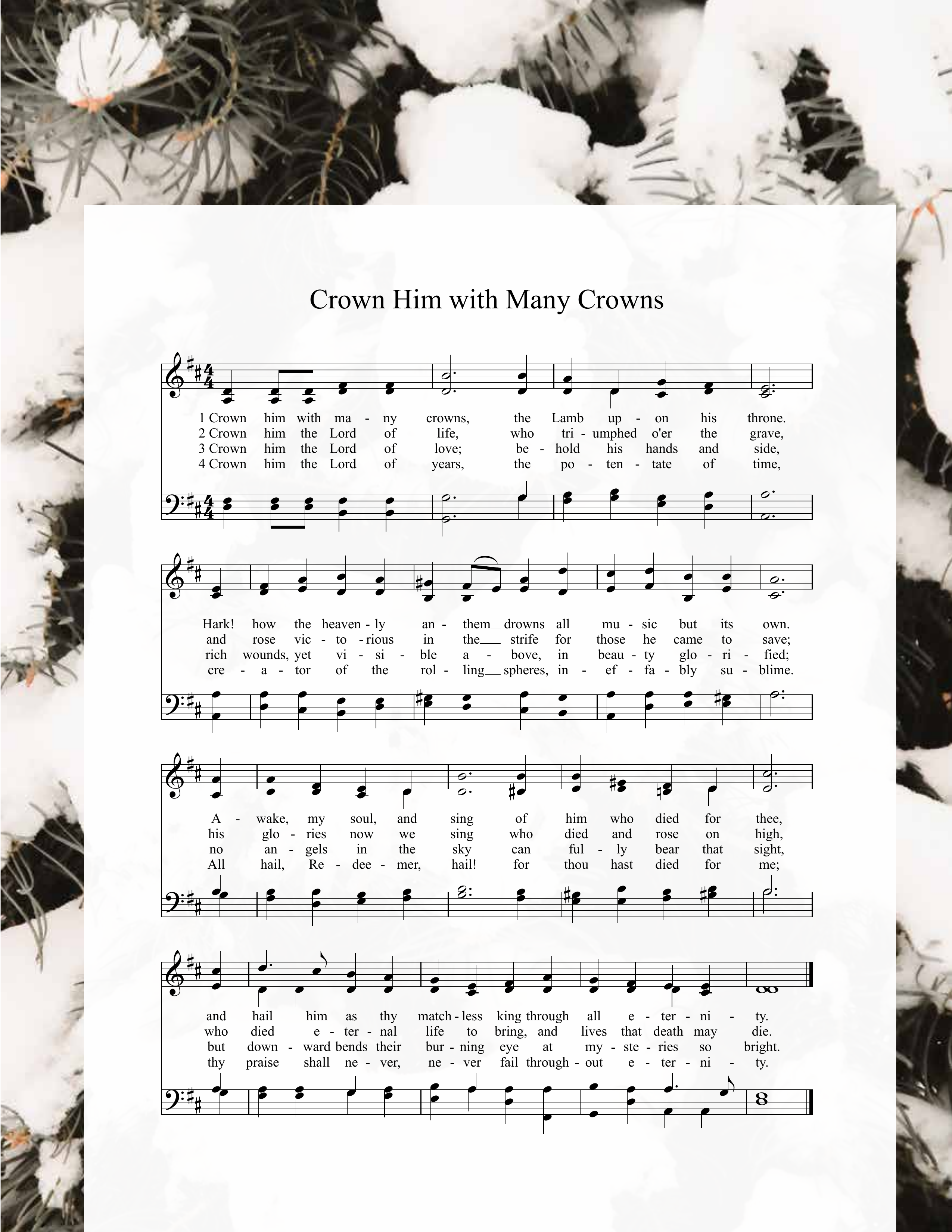 Sheet music for Crown Him with Many Crowns